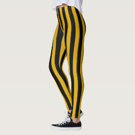Leggings Oro y rayas negras verticales