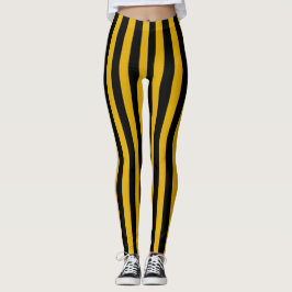 Leggings Oro y rayas negras verticales