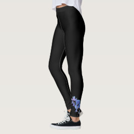 Leggings Orquídea azul sobre piernas negras