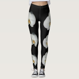 Leggings Orquídea blanca, flores blancas tropicales