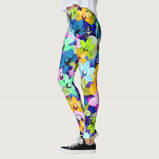Leggings Orquídea Extravaganza Acuarela,  (Izquierda)