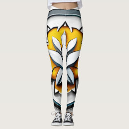 Leggings Orquídea metálica: Extravagancia rosa y amarilla