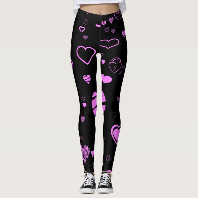 Leggings Orquídea moderna del Corazón (Anverso)