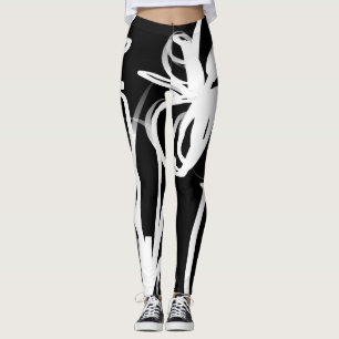 Leggings Orquídea Noir: Resumen en blanco y negro