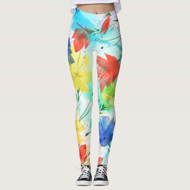 Leggings Orquídea Poppy Peony Fashion Bouquet (Anverso)