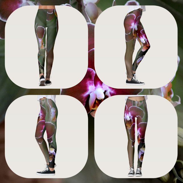 Leggings Orquídeas Púrpura Floral Fotográfica Botánica (Subido por el creador)