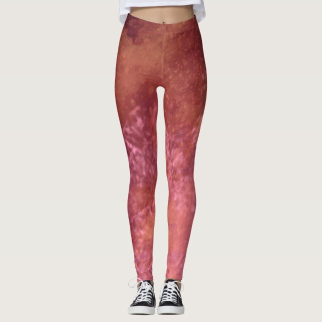 Leggings Oscuro Efecto Sueño pintar nubes de manchas marrón (Anverso)