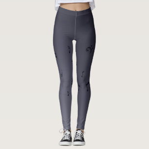 Leggings Oscuro Ombre Musical Notes Gray