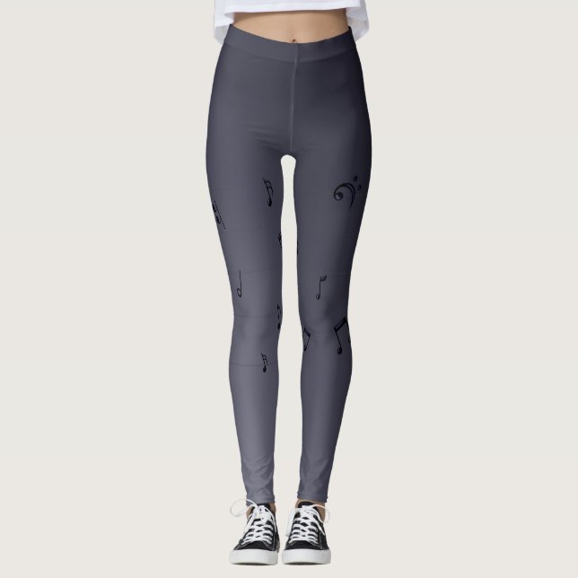 Leggings Oscuro Ombre Musical Notes Gray (Anverso)