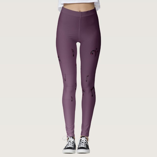 Leggings Oscuro Ombre Musical Notes Mauve (Anverso)