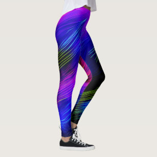 Leggings Oscuros colores hermosos líneas de luces brillante