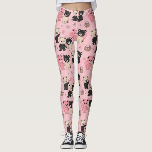 Leggings Ositos de peluche con corazones y rosados - San Va