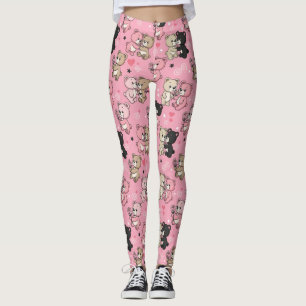 Leggings Ositos de peluche con corazones y rosados - San Va