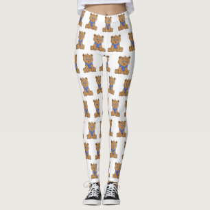 Leggings Oso de peluche con un pañuelo azul