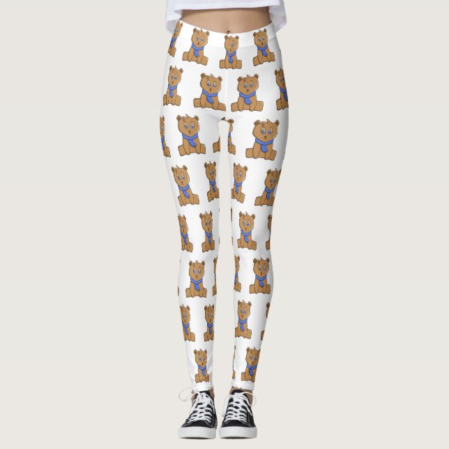 Leggings Oso de peluche con un pañuelo azul (Anverso)