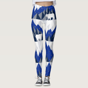 Leggings Oso Polar sobre el patrón Iceberg sin Marea.