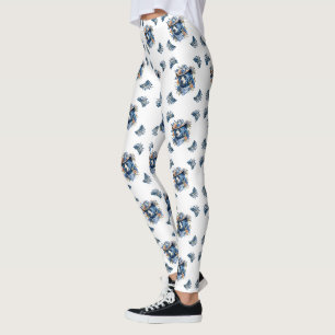 Leggings Oso Vaquero Occidental - Oso Azul con Bandana Flor