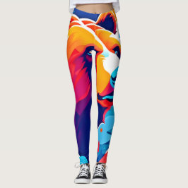 Leggings Oso vibrante, escena lunar
