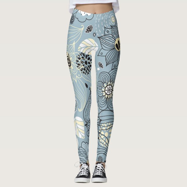 Leggings Otoño floral: Elegante diseño estacional (Anverso)