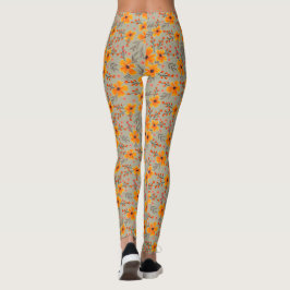 Leggings Otoño Patrón floral Sage Verde