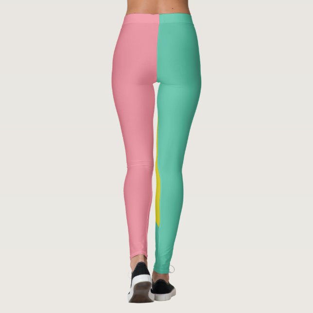 Leggings Óvalo rosa y verde (Reverso)
