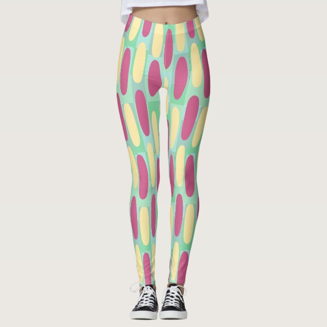 Leggings Ovalos amarillos y rosados (Anverso)
