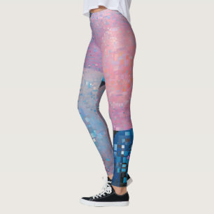 Leggings Ovalos opulentos: tonos azules y rosas en resumen