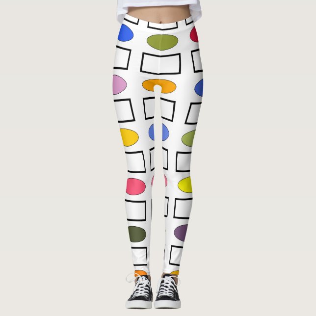 Leggings Ovalos y Rectángulos - Jardín de flores (Anverso)