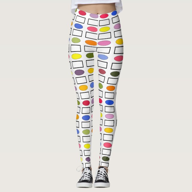 Leggings Ovalos y Rectángulos - Jardín de flores pequeñas (Anverso)