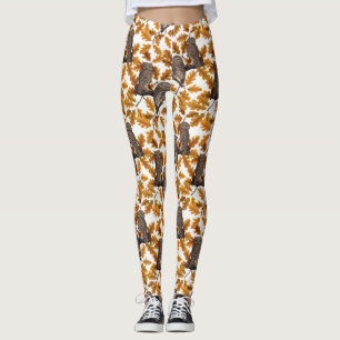 Leggings Ovejas otoñales sobre algodón blanco