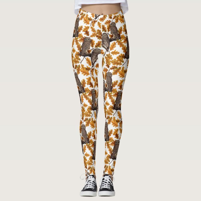 Leggings Ovejas otoñales sobre algodón blanco (Anverso)