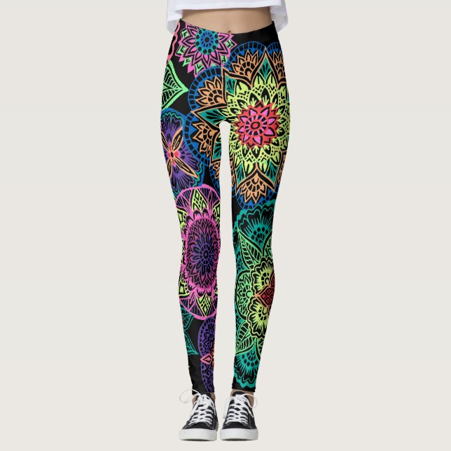 Leggings Página completa Neon Mandalas (Anverso)