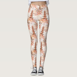 Leggings Pagoda china acuarela con flores de cerezo