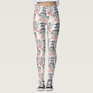 Leggings Pagoda china acuarela con flores de cerezo (4)