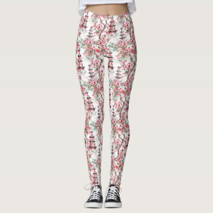 Leggings Pagoda china acuarela - Flores de cerezo (10)