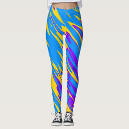 Leggings Paint amarillo azul morado