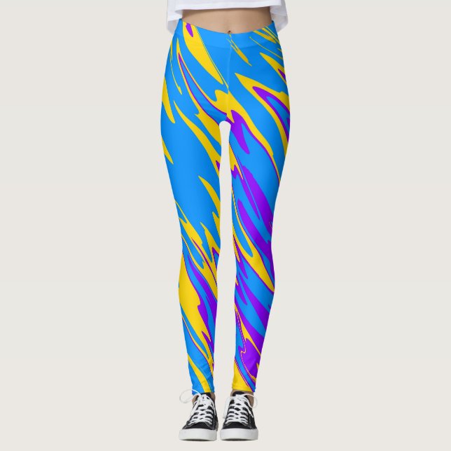 Leggings Paint amarillo azul morado (Anverso)