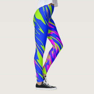 Leggings Paint Lime Azul rosa