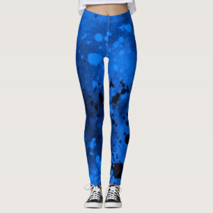 Leggings Paint Splatt Efecto Azul y Negro