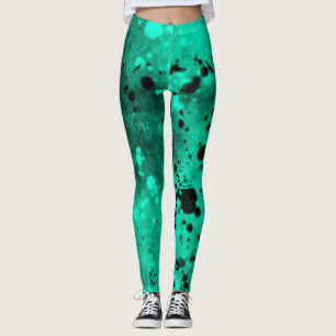 Leggings Paint Splatt Efecto Verde y Negro