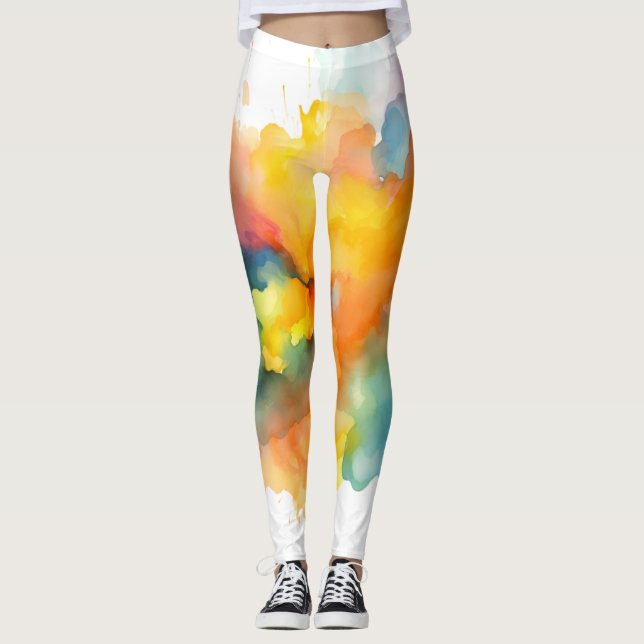 Leggings Paint Splatt Green, Amarillo (Anverso)