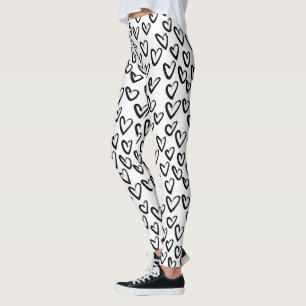 Leggings Paint Stroke Heart Pattern