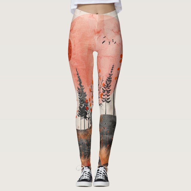 Leggings Paisaje abstracto de Boho (13) (Anverso)