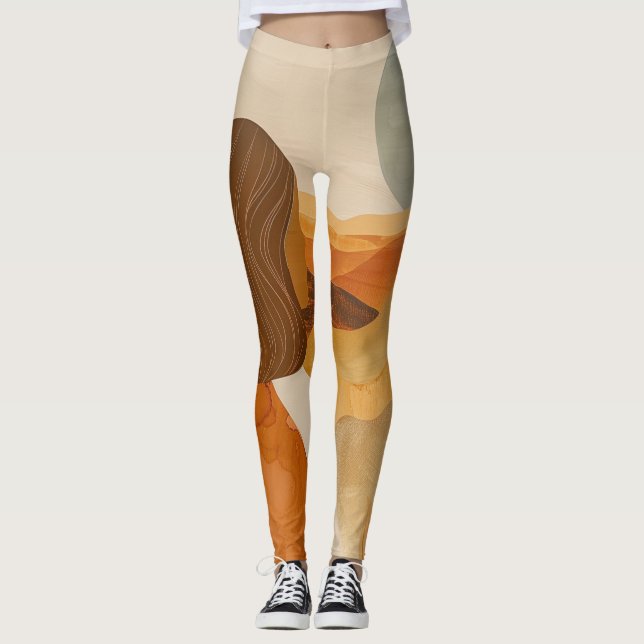 Leggings Paisaje abstracto de Boho (17) (Anverso)