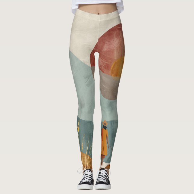 Leggings Paisaje abstracto de Boho (23) (Anverso)