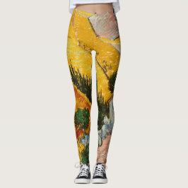 Leggings Paisaje con House y PloughmaVincent van Gogh