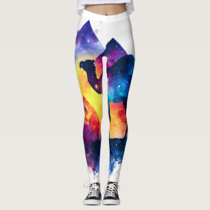Leggings Paisaje de camellos egipcio estrellado cósmico