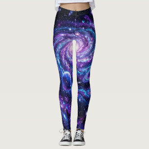 Leggings Paisaje de sueños de planetas de galaxias cósmicas