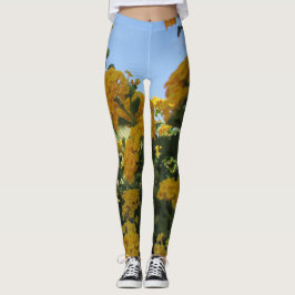 Leggings Paisaje floral amarillo brillante florece