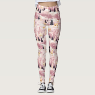Leggings Paisaje invernal rosa caprichoso (1)